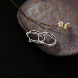 925 Sterling Silver Openwork Pattern Clip Earrings Vintage Jewelry