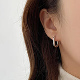 925 Sterling Silver Circle Earring for Women Dangler Ear Stud