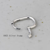 925 Sterling Silver Circle Earring for Women Dangler Ear Stud