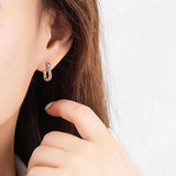 925 Sterling Silver Circle Earring for Women Dangler Ear Stud