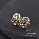 925 Sterling Silver Skull & Long Beard Stud Earrings for Men Gift
