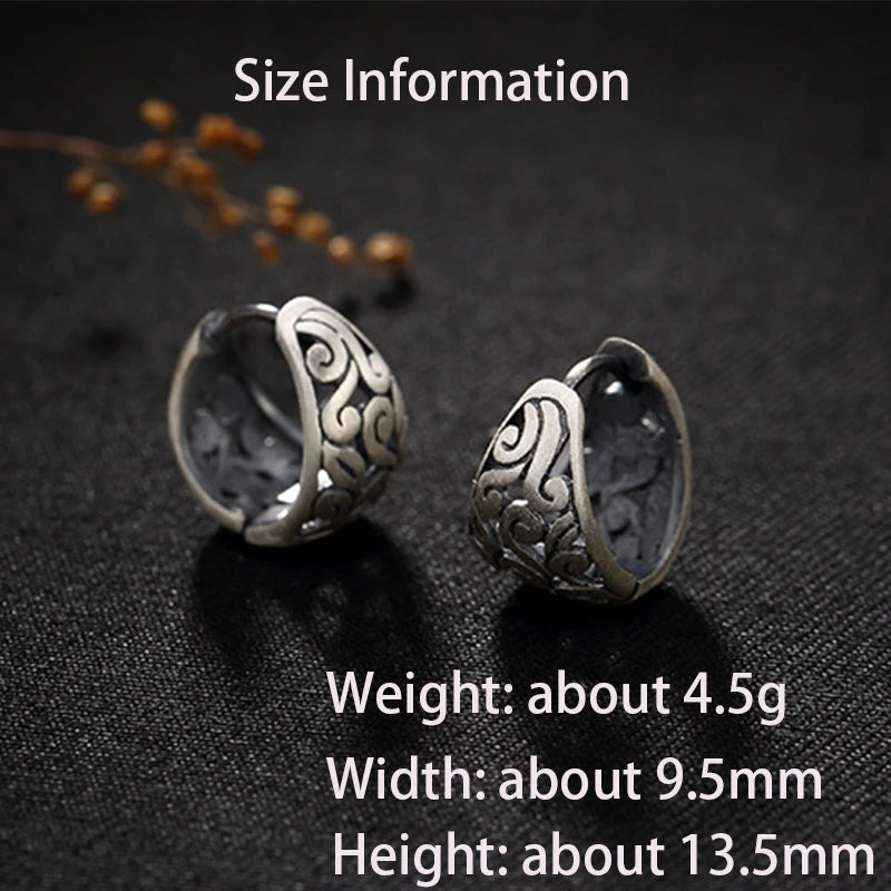 Vintage 990 Silver Cloud Hollow Clip Earrings Matte Jewelry