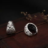 Vintage 990 Silver Cloud Hollow Clip Earrings Matte Jewelry
