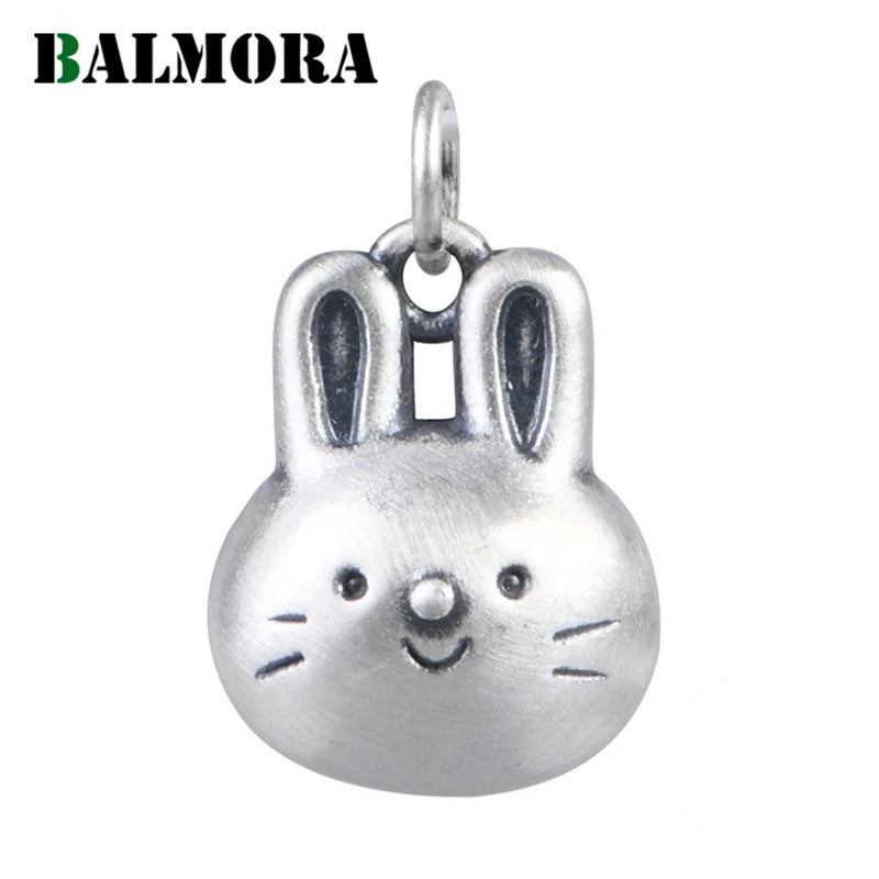 S990 Sterling Silver Rabbit Pendant for Women Girl Lovely Bunny Pendant Jewelry