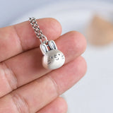 S990 Sterling Silver Rabbit Pendant for Women Girl Lovely Bunny Pendant Jewelry