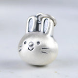 S990 Sterling Silver Rabbit Pendant for Women Girl Lovely Bunny Pendant Jewelry