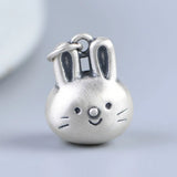 S990 Sterling Silver Rabbit Pendant for Women Girl Lovely Bunny Pendant Jewelry
