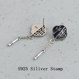 925 Silver Chinese Style Bamboo Earrings Tassel Ear Stud Jewelry