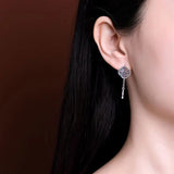 925 Silver Chinese Style Bamboo Earrings Tassel Ear Stud Jewelry