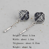 925 Silver Chinese Style Bamboo Earrings Tassel Ear Stud Jewelry