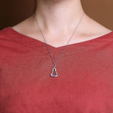 925 Silver Buddha Meditate Pendant Necklace Religious Buddhism Jewelry