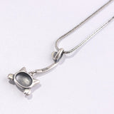 925 Silver Cat Tail Charm Pendant Women Girl Animal Pet Retro Jewelry
