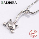 925 Silver Cat Tail Charm Pendant Women Girl Animal Pet Retro Jewelry