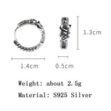 925 Sterling Silver Lucky Cat Earrings for Women Girl Retro Round Daily Jewelry