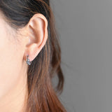 925 Sterling Silver Lucky Cat Earrings for Women Girl Retro Round Daily Jewelry