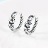 925 Sterling Silver Lucky Cat Earrings for Women Girl Retro Round Daily Jewelry