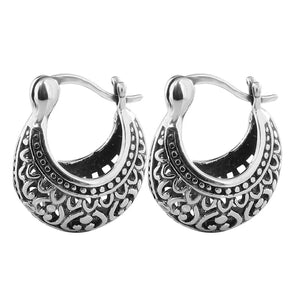 925 Silver Retro Clip Earrings for Women Mother Gift