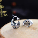 925 Silver Retro Clip Earrings for Women Mother Gift