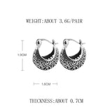 925 Silver Retro Clip Earrings for Women Mother Gift