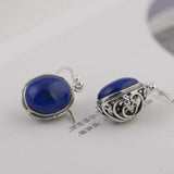 925 Silver Lapis Lazuli Dangle Earrings for Women