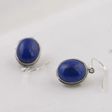 925 Silver Lapis Lazuli Dangle Earrings for Women