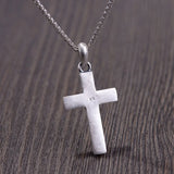 925 Silver Matt Cross Pendant for Men Women Lover