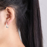 925 Silver Geometric U Earrings For Women Girl Daily Jewelry