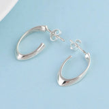 925 Silver Geometric U Earrings For Women Girl Daily Jewelry