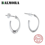 925 Silver Geometric U Earrings For Women Girl Daily Jewelry