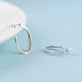 925 Silver Geometric U Earrings For Women Girl Daily Jewelry