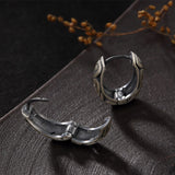 Thai Silver Hollow Clip Earrings for Women Retro Jewelry