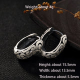 Thai Silver Hollow Clip Earrings for Women Retro Jewelry