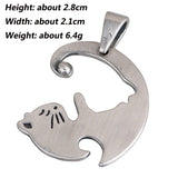 925 Silver Cat Pendant Forever Lover Thai Jewelry