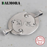 925 Silver Cat Pendant Forever Lover Thai Jewelry