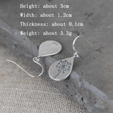 925 Silver Dandelion Earring Drop Shape Retro Earrings Dangler