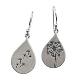 925 Silver Dandelion Earring Drop Shape Retro Earrings Dangler