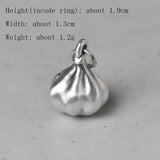 990 Pure Silver Dumplings Pendant Matte Thai Silver Charm Jewelry