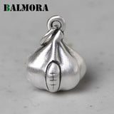 990 Pure Silver Dumplings Pendant Matte Thai Silver Charm Jewelry