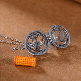 925 Silver Buddhist Pendant Vintage Amulet Hollow Sachet Jewelry