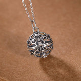925 Silver Buddhist Pendant Vintage Amulet Hollow Sachet Jewelry