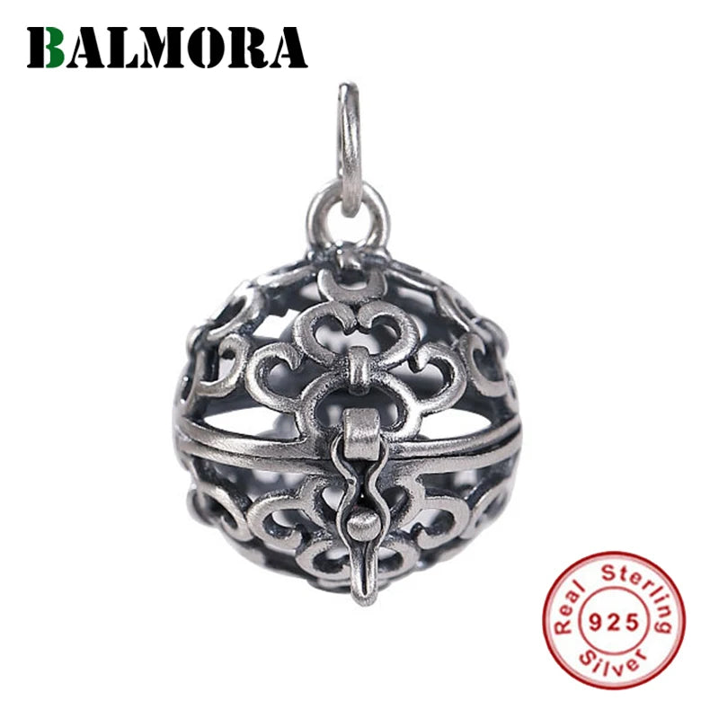 925 Silver Buddhist Pendant Vintage Amulet Hollow Sachet Jewelry