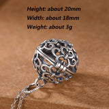 925 Silver Buddhist Pendant Vintage Amulet Hollow Sachet Jewelry