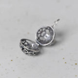 Vintage 925 Silver Ball Pendant Hollow Sachet Jewelry