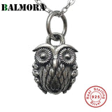925 Silver 3D Owl Pendant Women Gril Retro Punk Animal Jewelry