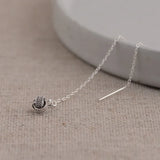 925 Sterling Silver Ball Bead Ear Line For Girl Long Earrings Chain Dangle