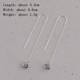 925 Sterling Silver Ball Bead Ear Line For Girl Long Earrings Chain Dangle