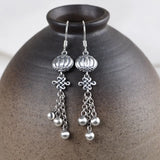 925 Sterling Silver Chinese Knot Tassel Earrings