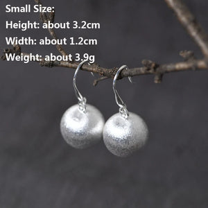 Real 925 Sterling Silver Beads Earrings for Women