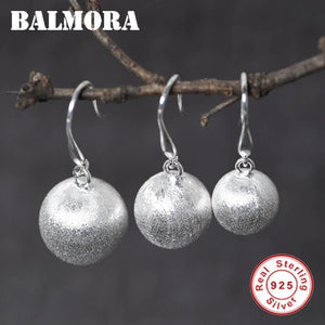 Real 925 Sterling Silver Beads Earrings for Women