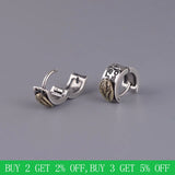 925 Sterling Silver Retro Letter Stud Earrings Gift
